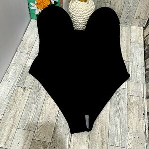 NWT Zara Black Strapless Swimsuit Large